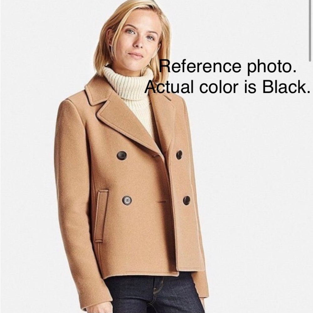 Uniqlo Black Wool Blend Peacoat size M